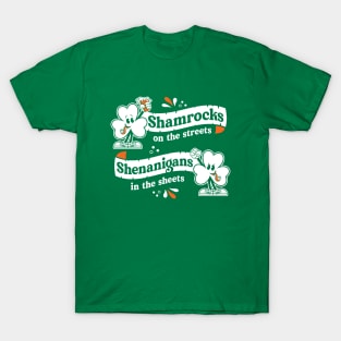 Shamrocks on the Streets - St Paddy's Irish Vintage Cartoon T-Shirt